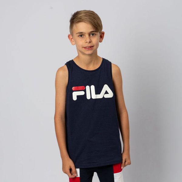 Fila Deckle Boy's Tank Top - Navy/White/Red,NZ 163-86905